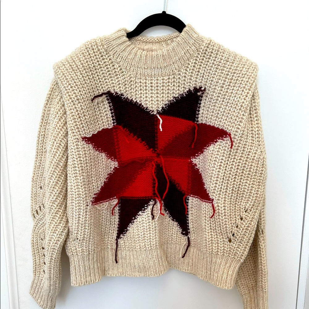 Isabel Marant Cream Mohair Mock Neck Sweater